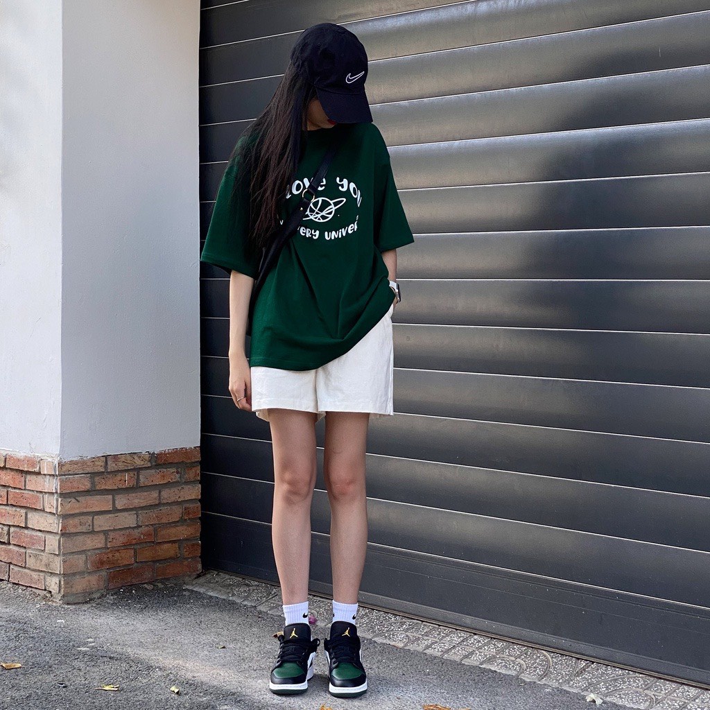 [ XANH HÓT ]  ÁO THUN TAY LỠ FORM RÔNG NỮ I LOVE YOU HAI MẶC TRƯỚC SAU CỰC ĐẸP
