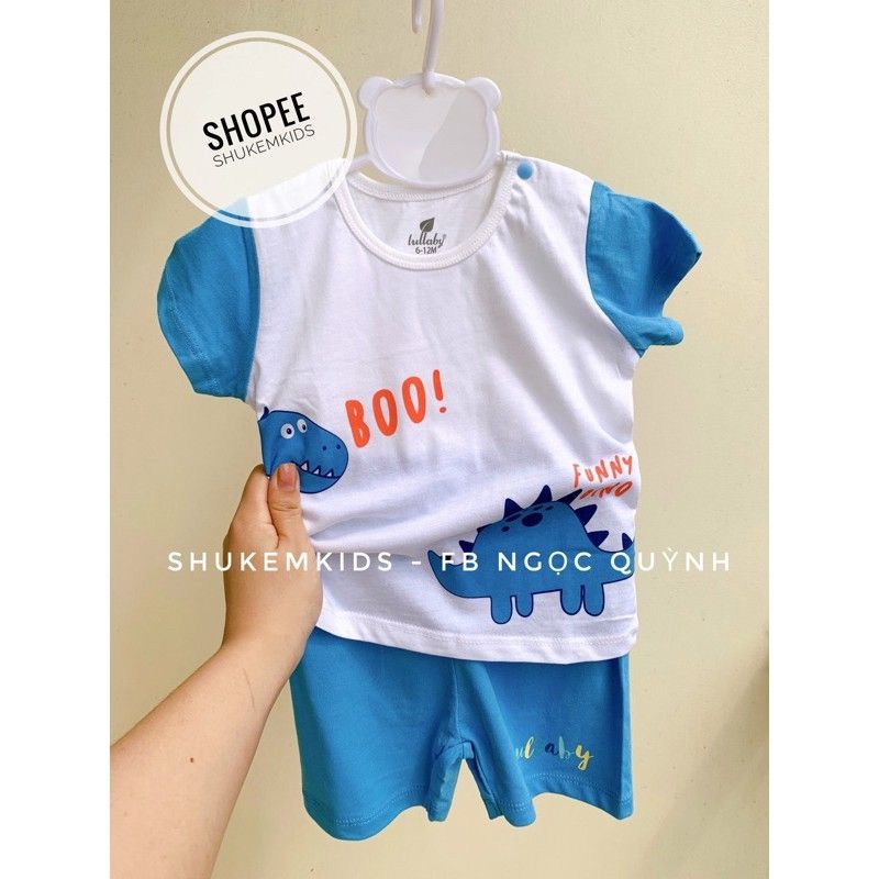 [Lullaby] Bộ cộc tay cài vai BÉ TRAI - Quần Lỡ 2021 (3m-4y)