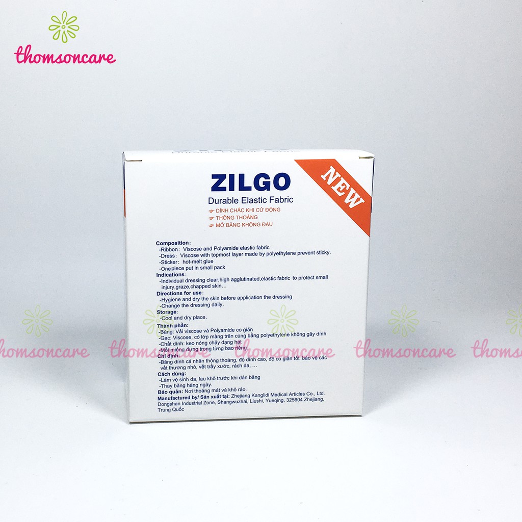 Băng cá nhân Zilgo 102 miếng - Băng vết thương nhỏ, mụn trứng cá Chính hãng