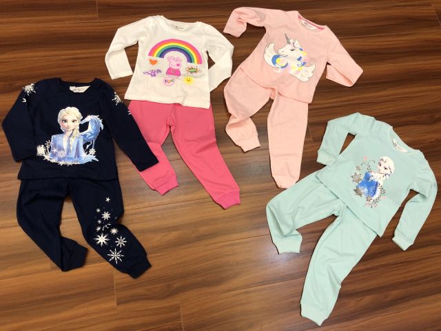 Bộ cotton dài tay HM cho bé gái 10-14kg