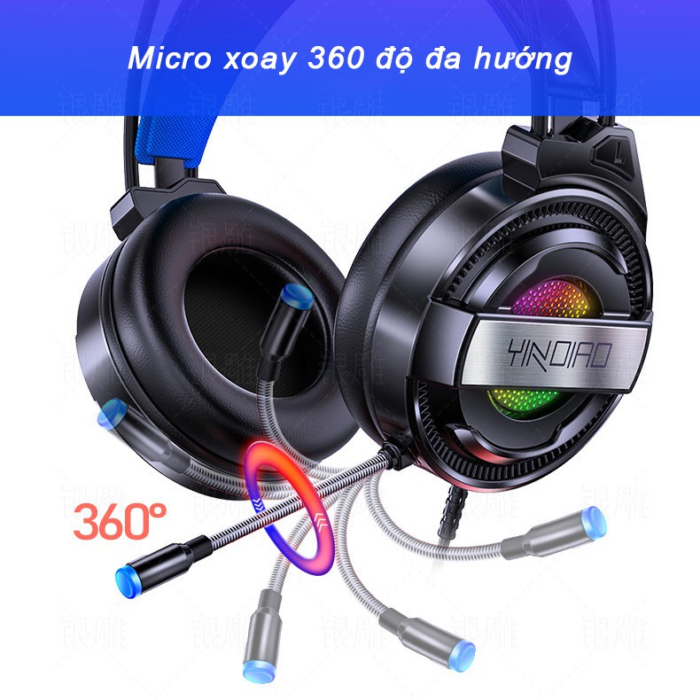 Tai nghe chụp tai gaming chính hãng SIDOTECH YINDIAO Q3 loại tai nghe Over Ear chống ồn có mic cho máy tính bàn laptop