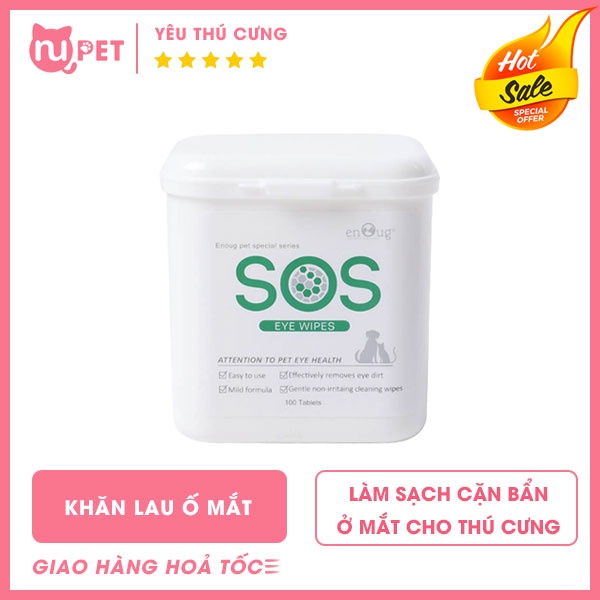Khăn ướt lau chùi mắt cho thú cưng SOS