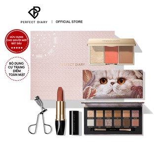 Bộ Mỹ Phẩm Perfect Diary Dùng Làm Quà Tặng Trang(1 PCS Lipstick 5g+1 PCS Eyeshadow Palette 12g+1 PCS High light 10g+ 1 PCS Eyelash curler 3g )