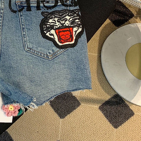 JSC Jiashucheng Quần Short Denim Mỏng Dáng Ôm Màu Xanh Dương Phong Cách Mới Mùa Hè Cho Nữ