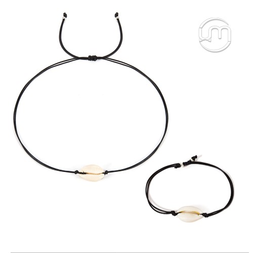 Phụ kiện thời trang giá rẻ- Bộ vòng sát cổ/choker+ vòng tay vỏ ốc