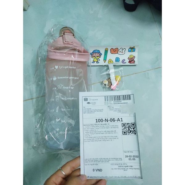 Bình Đựng Nước 2L Có Vạch Báo Giờ Uống Nước, Bình nước 2 lít Dễ Thương Căn Lượng Nước Và Thời Gian Nhắc Uống Nước