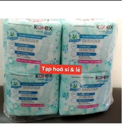 (tặng thêm 4 miếng mỗi gói) 8 gói hàng ngày kotex thảo dược cool gói 20 miếng