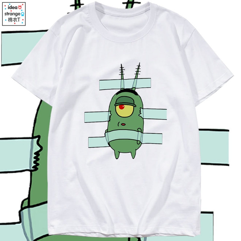 Áo Thun Cotton Tay Ngắn In Họa Tiết Hoạt Hình Spongebob Thời Trang Mùa Hè Cho Bé Trai Và Gái