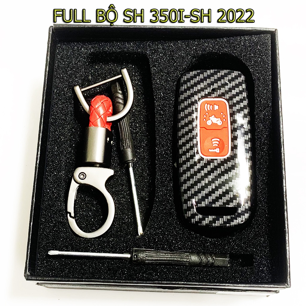 Bọc Chìa Khóa Smartkey SH 350i và SH 2021,Lead 2022 ( 2 nút ) Ốp Carbon ( Ảnh Chụp Thật)