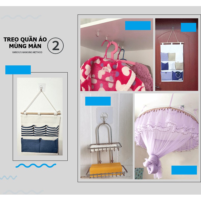 Móc dán tường trong suốt chống thấm nước siêu dính đa chức năng