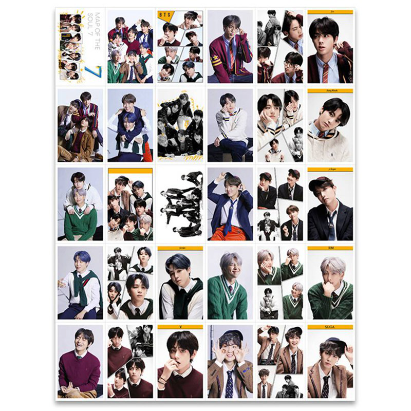 flowersqueen Bộ ảnh thẻ LOMO chủ đề nhóm nhạc BTS độc đáo chất lượng cao