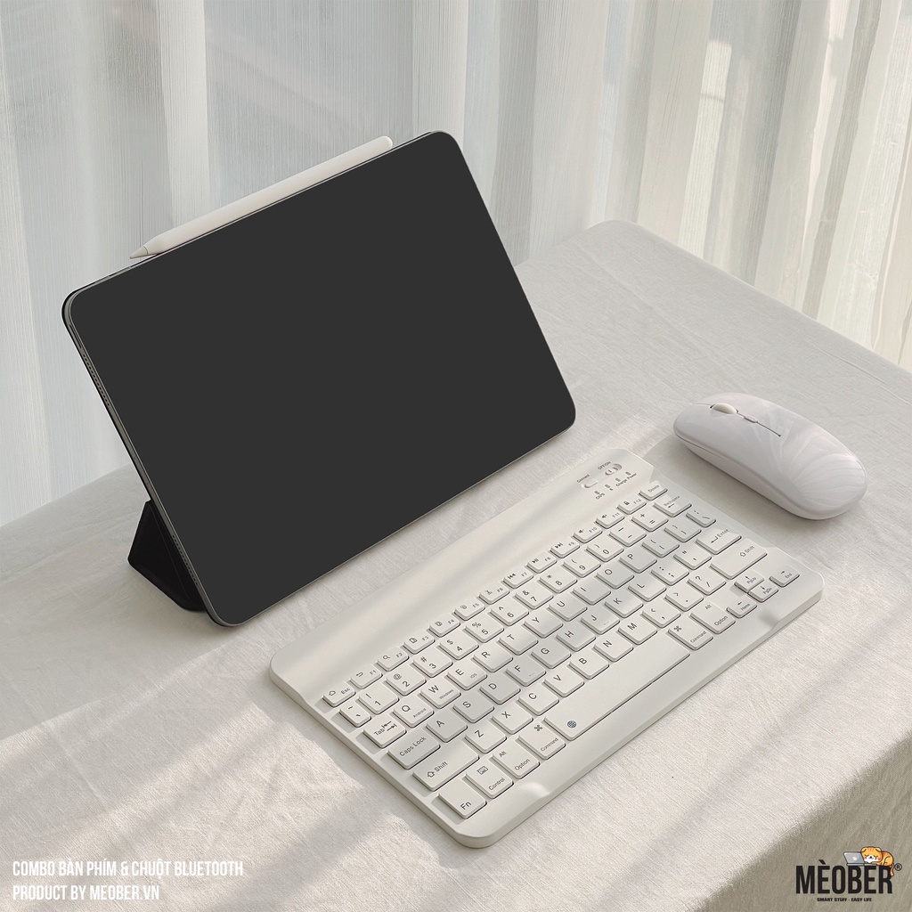 Bộ Bàn Phím và Chuột Bluetooth Siêu Mỏng Nhẹ Dành Cho tablet Pro 11,Air 4,Gen 5/6/7/8/9, Laptop, Smartphone v.v