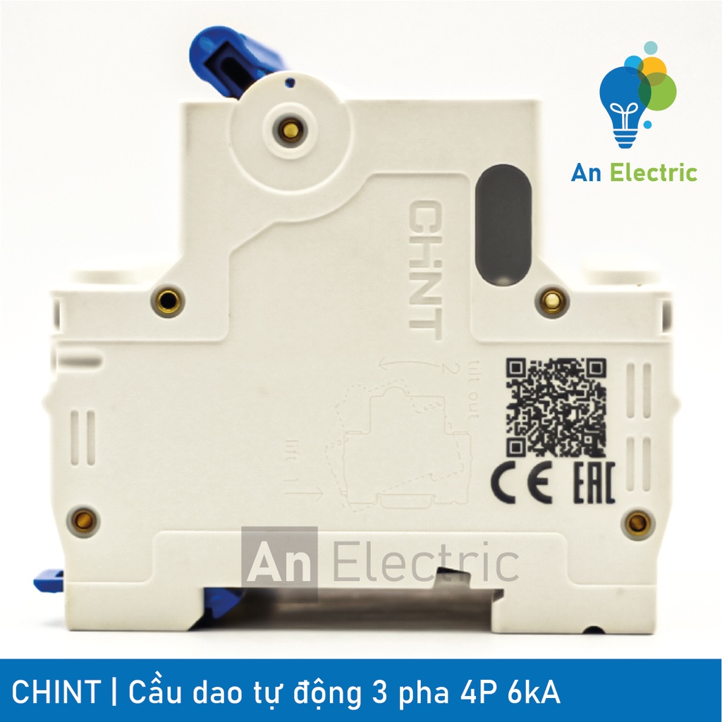 Cầu dao tự động 3 pha 4P 32A 40A 50A 63A 6kA MCB CHINT NXB-63