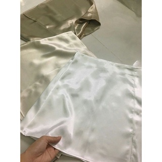chân váy sẻ đùi cót lót hình thật