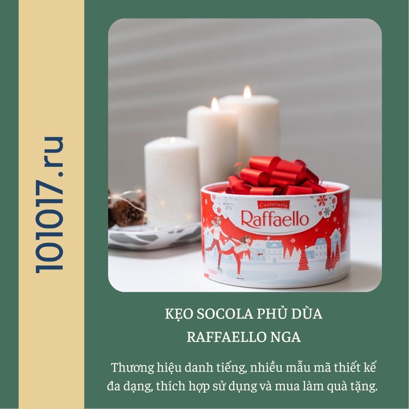 KẸO SOCOLA PHỦ DỪA RAFFAELLO NGA siêu ngon nhân hạnh nhân ngọt bùi