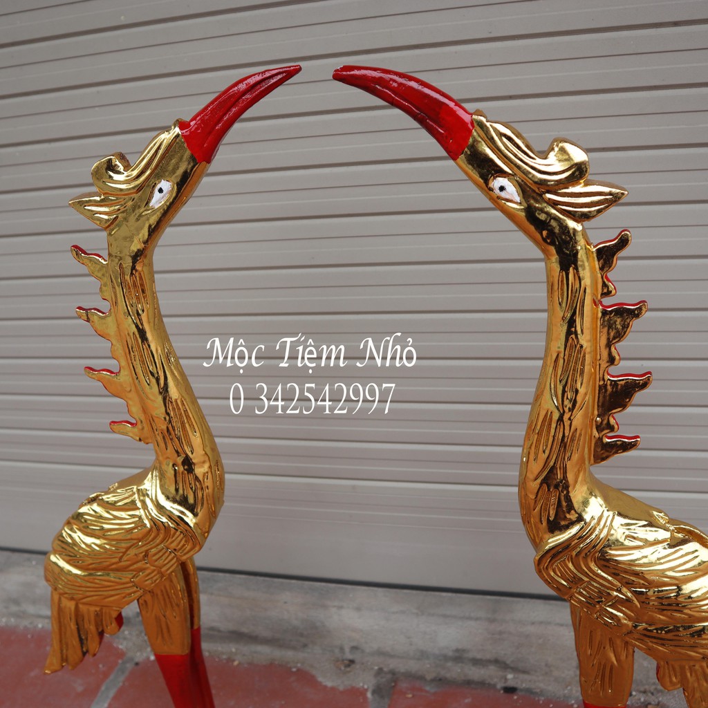 Hạc thờ gia tiên-Hạc thờ gỗ mít-Đồ thờ gia đình cao 60cm và 80cm