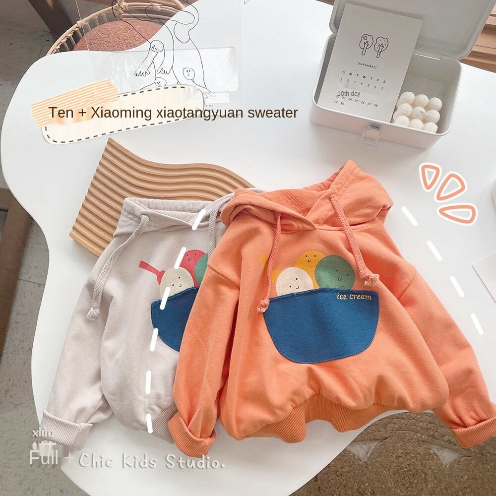 Áo hoodie tay dài phong cách Hàn Quốc mới cho bé 2021