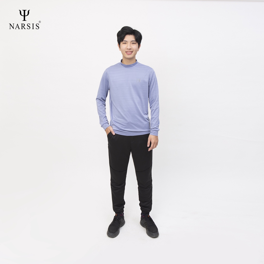 Aó thun nam dài tay Narsis D0034 - D0036 cổ lọ chất liệu cotton