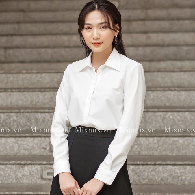 Áo sơ mi kate - MIXMIX - Hàng thiết kế - Hình chụp thật