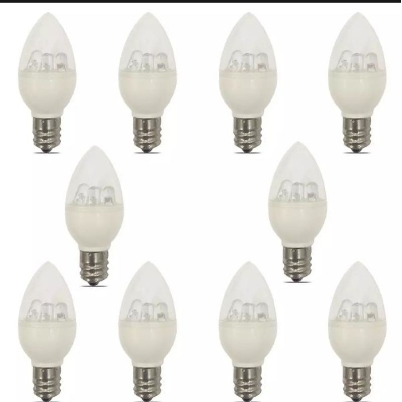 Combo 10 bóng đèn led trái ớt bàn thờ E12 chớp tắt nhiều màu