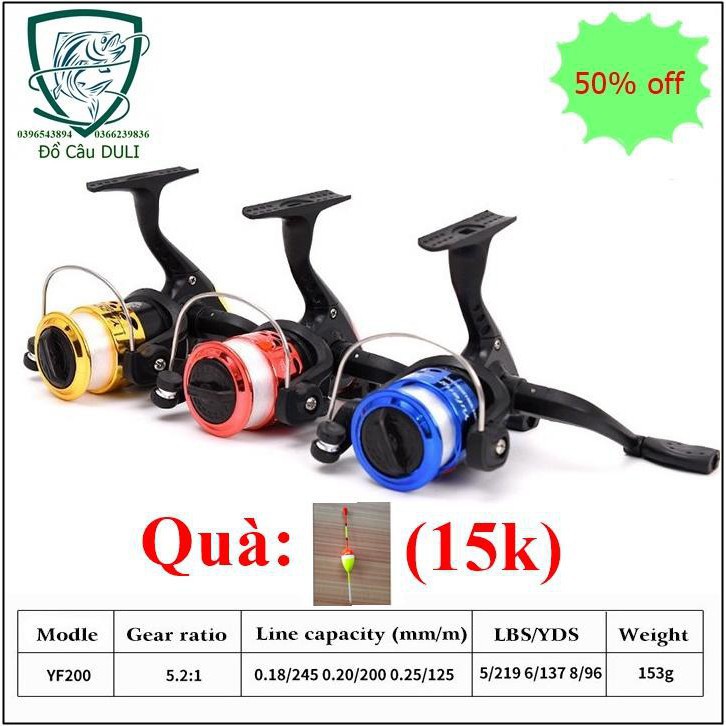 [Xả Kho 3 ngày] Máy Câu Cá Mini YF200 (Tặng cước cuôn sẵn và phao câu 30k), chuyên câu cá tôm, câu cá nhỏ kangh