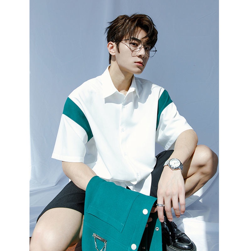 Bộ Dồ Thời Trang Áo Sơ Mi Nam Tay Ngắn Tay Kèm Quần Ngắn Thời Trang Mùa Hè Cho Nam