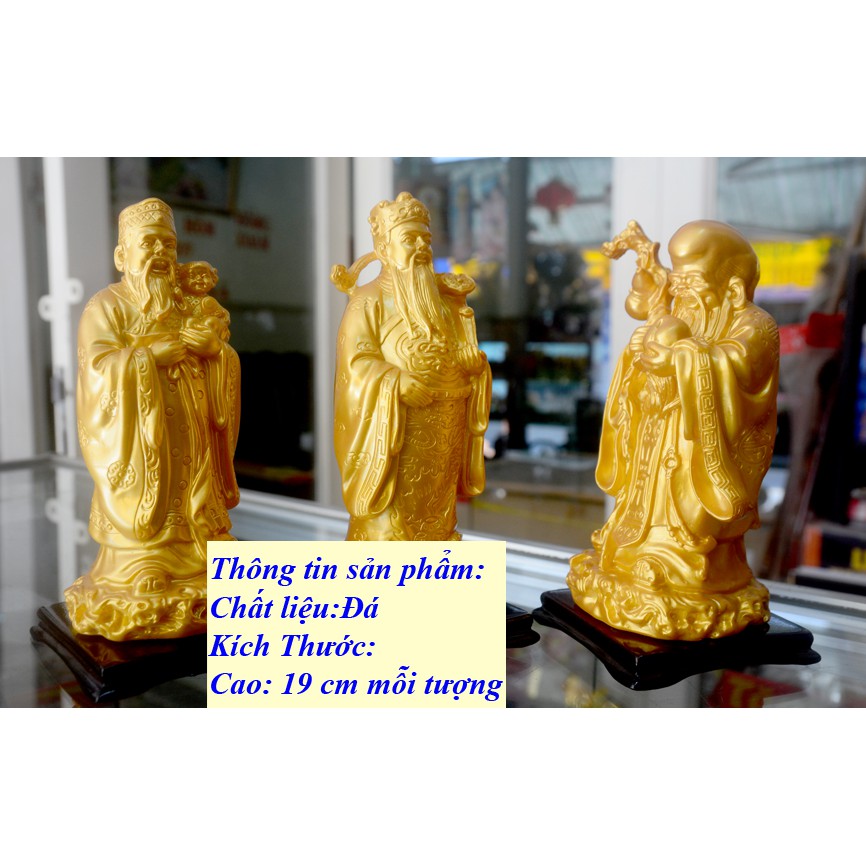 [Giá Gốc] Bộ tượng Tam Đa-Ba ông Phúc Lộc Thọ cao 19cm