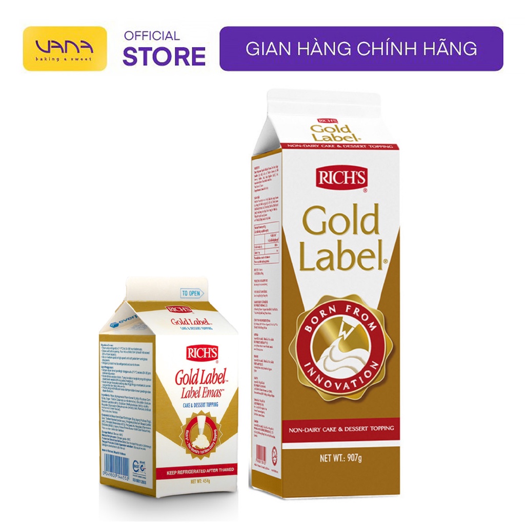 KEM TOPPING TRANG TRÍ BÁNH SINH NHẬT GOLD LABEL RICH'S