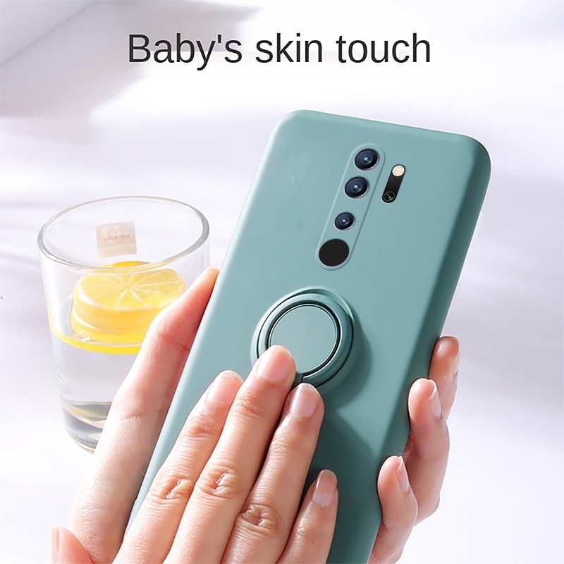 Ốp lưng Redmi Note 8 Pro 8T Giá đỡ vòng từ tính Chân đế Silicone mềm Bảo vệ toàn diện Máy ảnh Dây buộc Miễn phí Chống va đập
