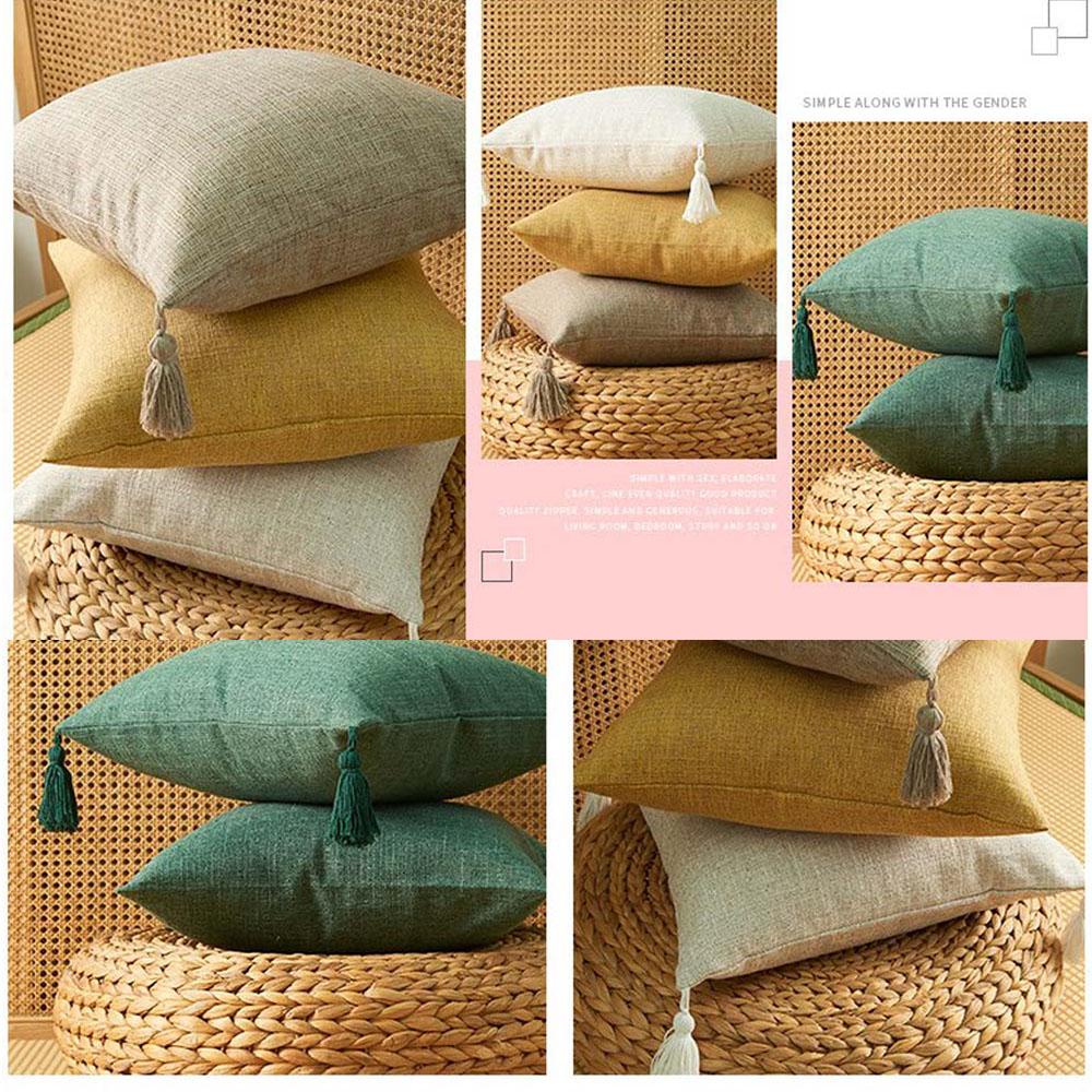 Vỏ Gối Cotton Lanh 45x45cm Trang Trí Nhà Cửa / Xe Hơi