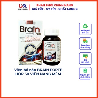 Brain Forte Giúp bổ sung dưỡng chất cho não, ngừa đau mỏi vai gáy, chóng mặt ù tai - Lọ 30 viên