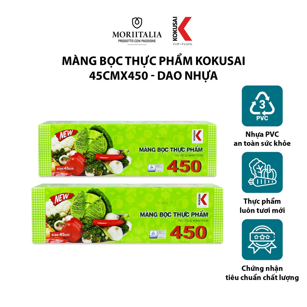 Màng bọc thực phẩm Kokusai có dao nhựa Moriitalia MBTP00004541