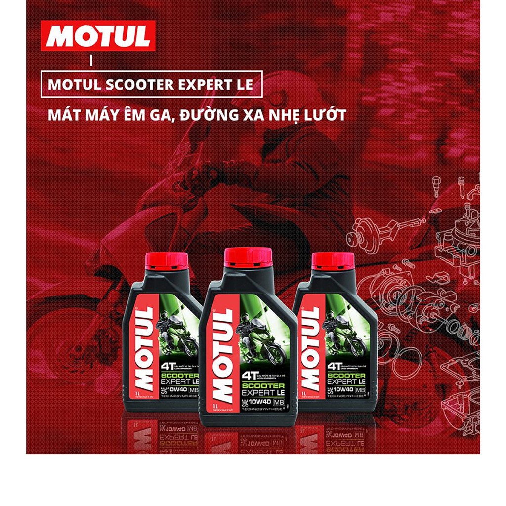 Nhớt Motul Scooter Expert 10W40 800ml - 1 Lít. Sử dụng cho xe ga Air Blade, Vario, Vision, NVX, PCX, SH, Nouvo, Lead