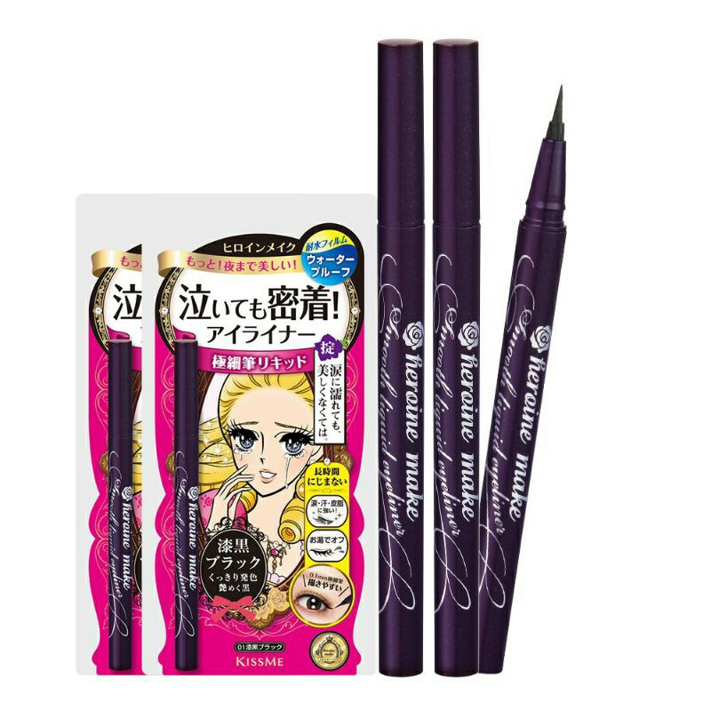 Set Mascara kẻ mắt tẩy trang Kissme Isehan Kiss Me Heroine MÀU ĐEN