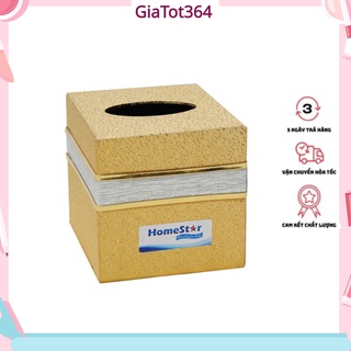 Hộp đựng giấy ăn, khăn giấy hình vuông cho bàn ăn golden