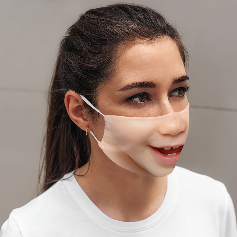 Khẩu trang 3d hình hút thuốc hàm răng lè lưỡi dị hút thuốc baby 13 CARTWELL thời trang unisex phòng ô nhiễm dày 2 lớp th