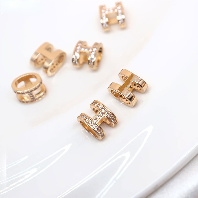 Mặt Dây Chuyền Hình Chữ H Bằng Đồng 14K Thời Trang