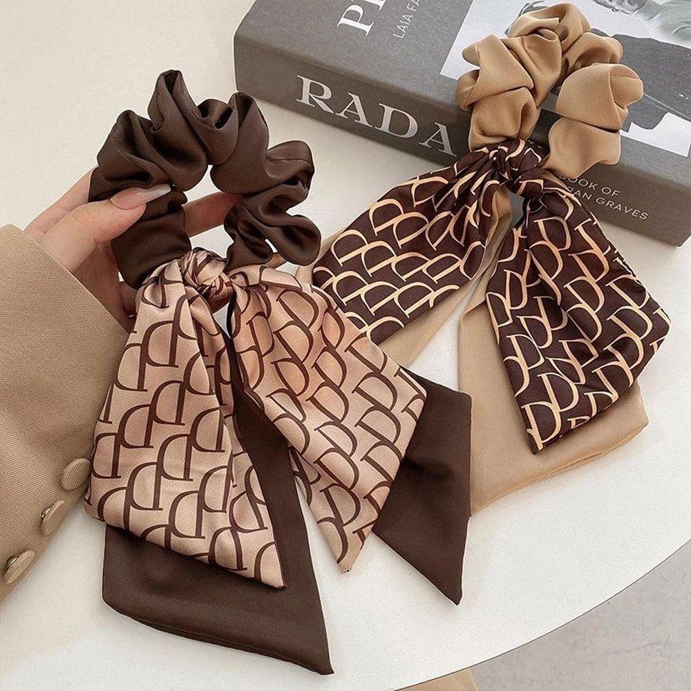 VANES1 Dây Buộc Tóc Ruy Băng In Chữ D Phong Cách Hàn Quốc Thanh Lịch