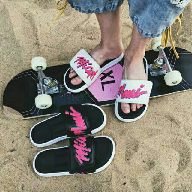 Dép Slide Da Miami Heat - Miami Vice DWade rất thoải mái dẽ chịu