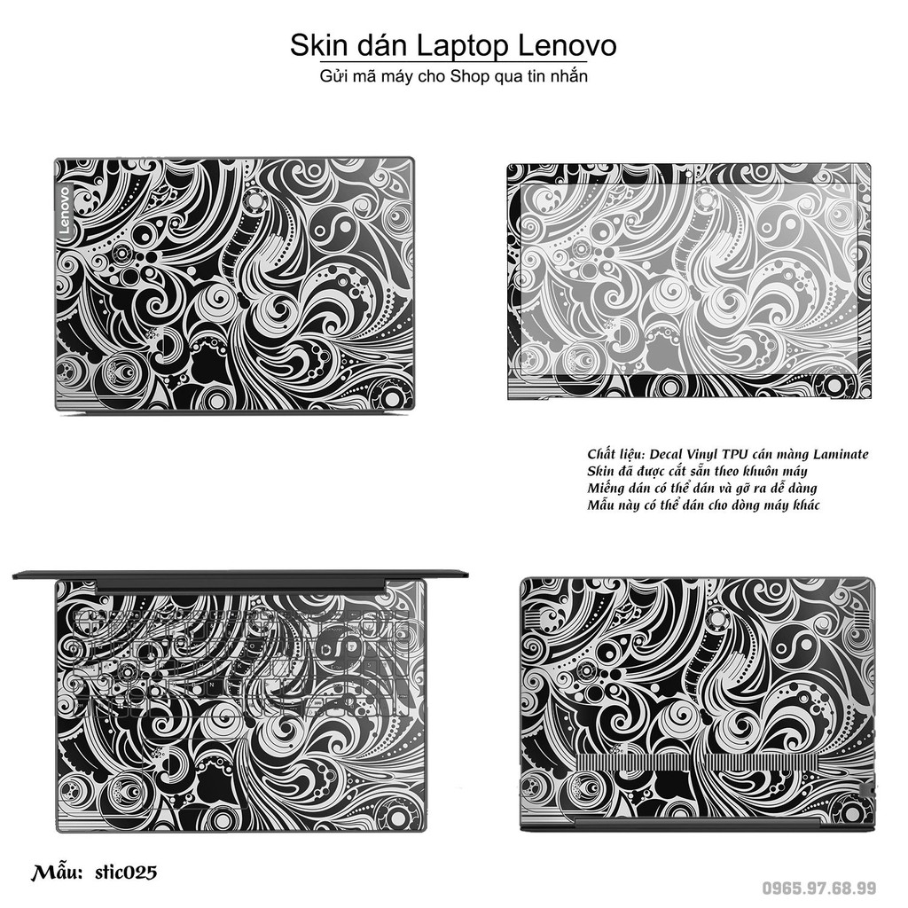 Skin dán Laptop Lenovo in hình Hoa văn sticker _nhiều mẫu 5 (inbox mã máy cho Shop)