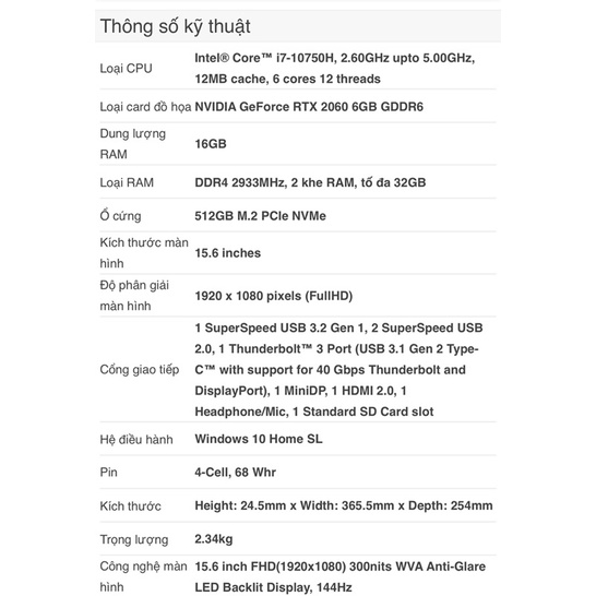 Dell G5 5500 (2021)| i7-10750H |GTX 2060| 16GB | 512GB | BigBuy360 - bigbuy360.vn