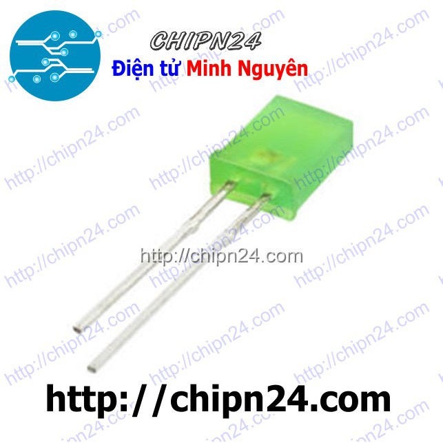 [25 CON] Led Dẹp 2x5x7mm màu XANH LÁ MẠ (2x5x7)