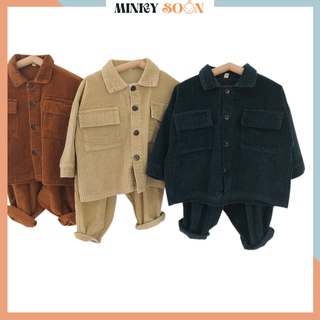 Bộ Quần Áo Nỉ Nhung Cao Cấp Một Lớp Cho Bé Trai Từ 7 - 27kg. MINKY SOON