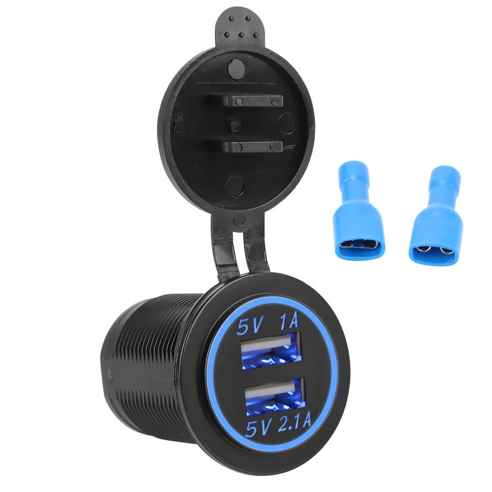 Củ sạc hai cổng USB 3.1A chống thấm nước 12-24V cho xe hơi xe máy
