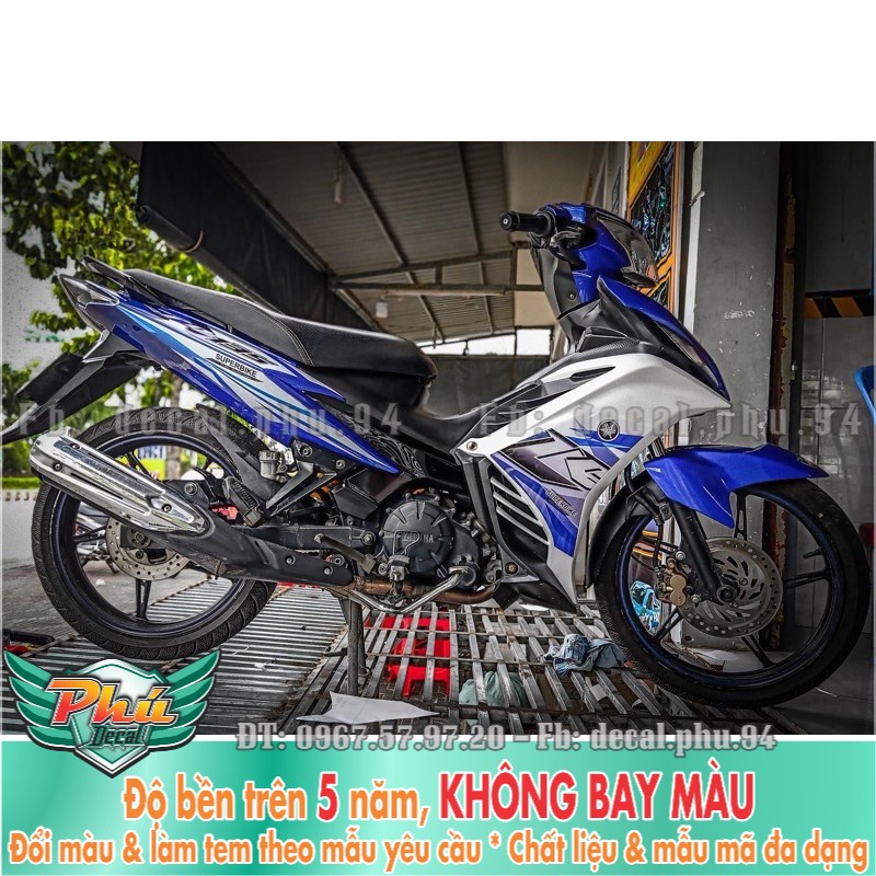 Tem rời Exciter 135 Lc xanh trắng -1