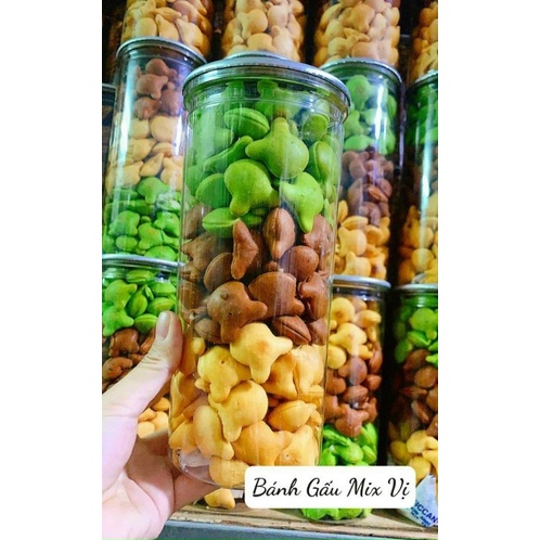 Bánh Gấu Nhân Kem Sữa 3 vị [ HÌNH THẬT 100% ] Lon Pet 420gr
