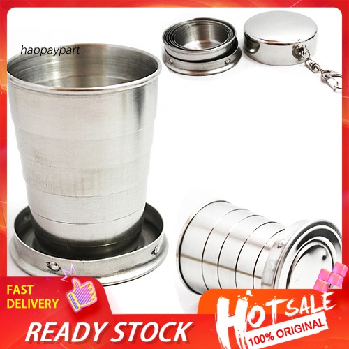 Cốc Uống Nước Bằng Thép Không Gỉ Có Thể Gấp Gọn Tiện Lợi
