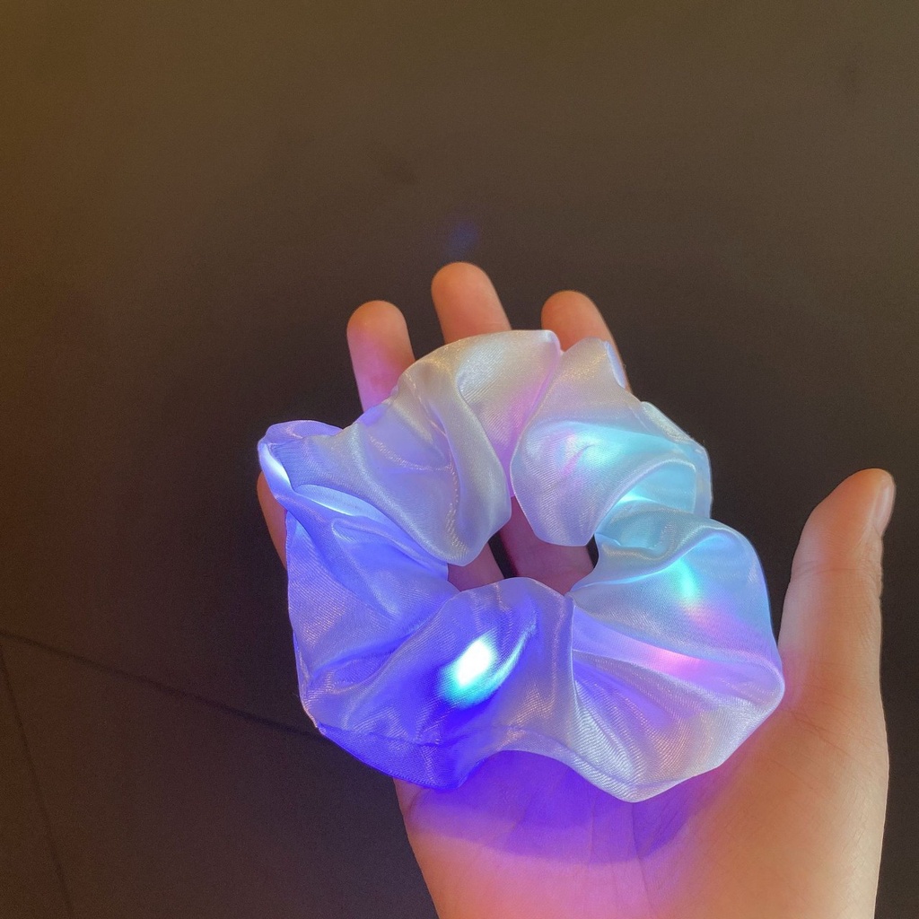 Buộc tóc vải đèn led nhiều màu phụ kiện tóc nữ
