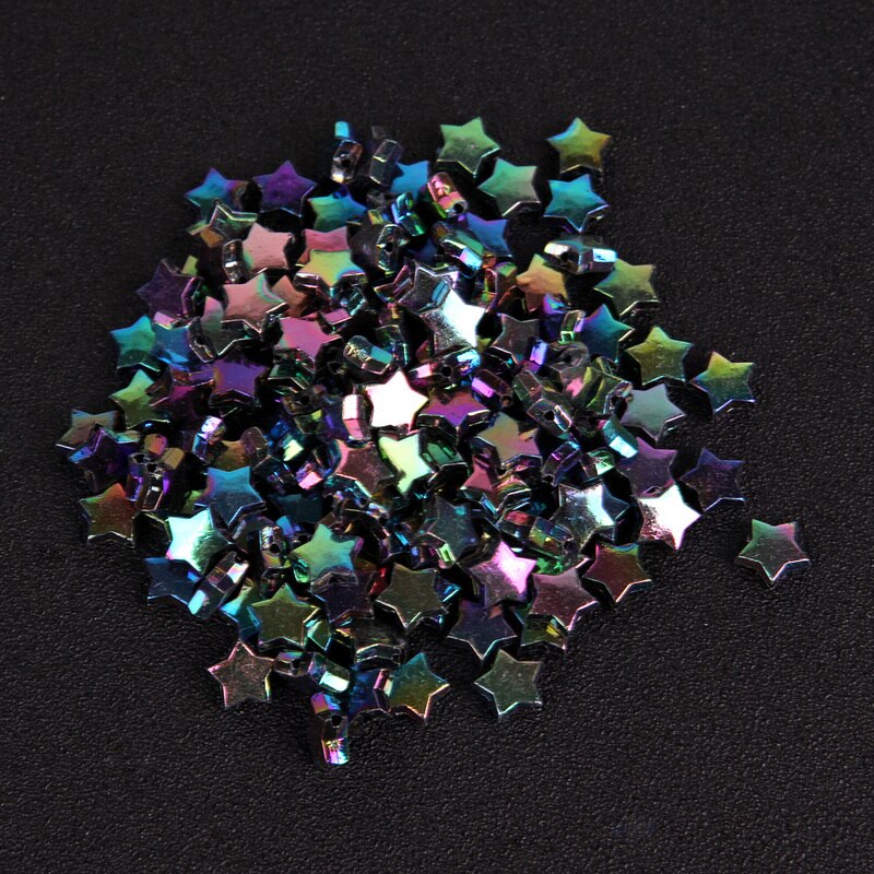 Set 100 Hạt Nhựa Acrylic Hình Ngôi Sao Năm Cánh Xinh Xắn Dùng Làm Đồ Trang Sức Thủ Công