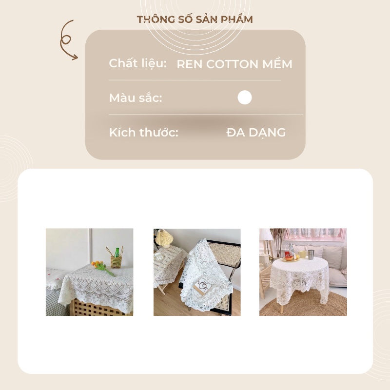 Khăn ren trải bàn, khăn trải bàn ăn, tab decor chụp ảnh | HOME CHIC CORNER